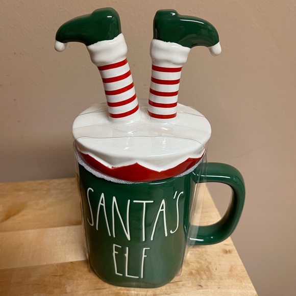 Rae Dunn Other - Rae Dunn Santa’s Elf Topped Christmas Mug
